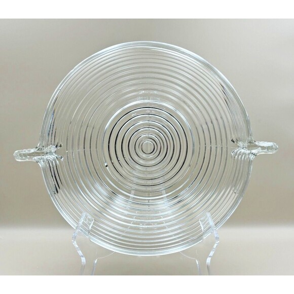Vintage Anchor Hocking Ribbed Depression Glass "Manhattan"  Serving Bowl 1930s - Picture 1 of 9